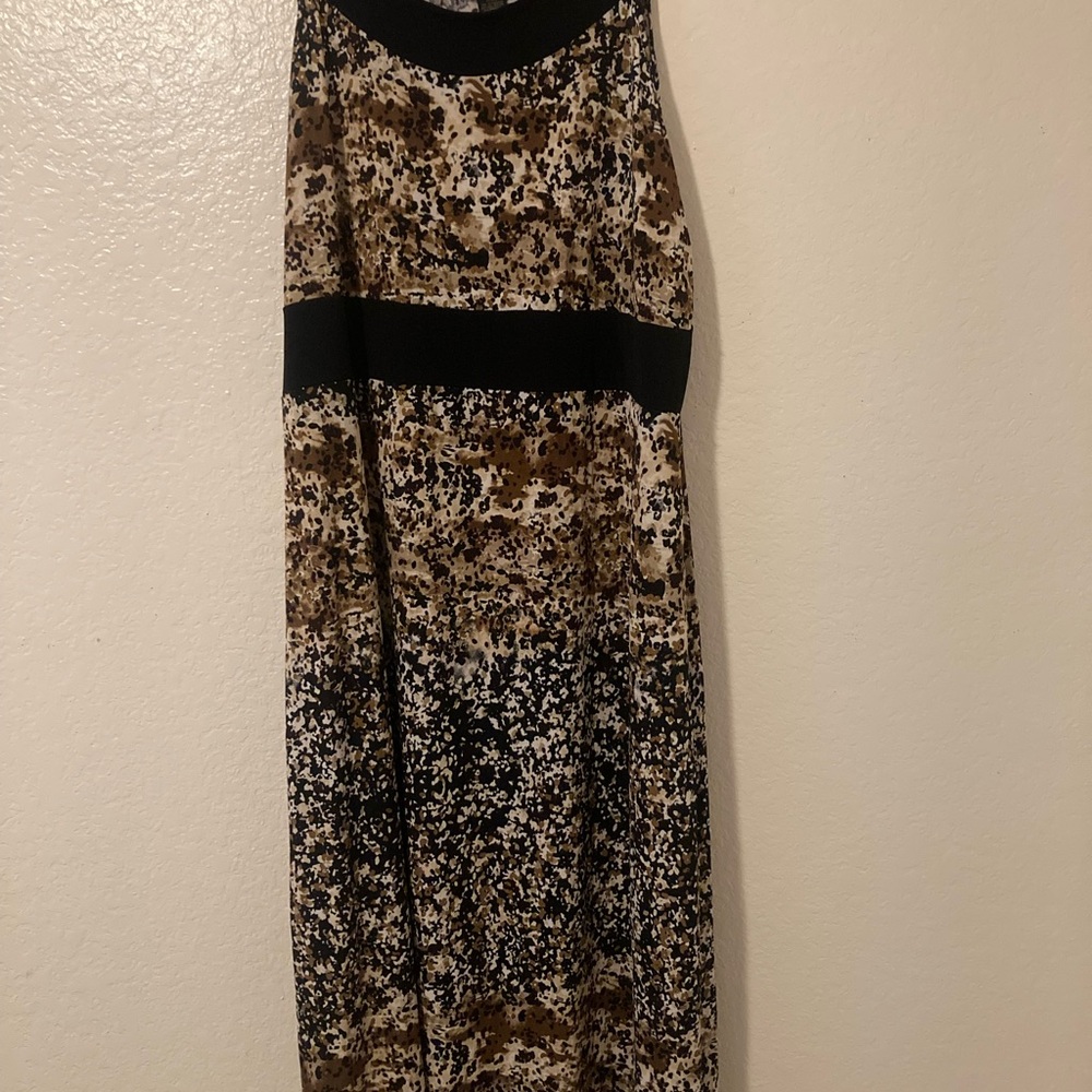 Susan Lawrence Black and Brown Patterned Maxi Dress